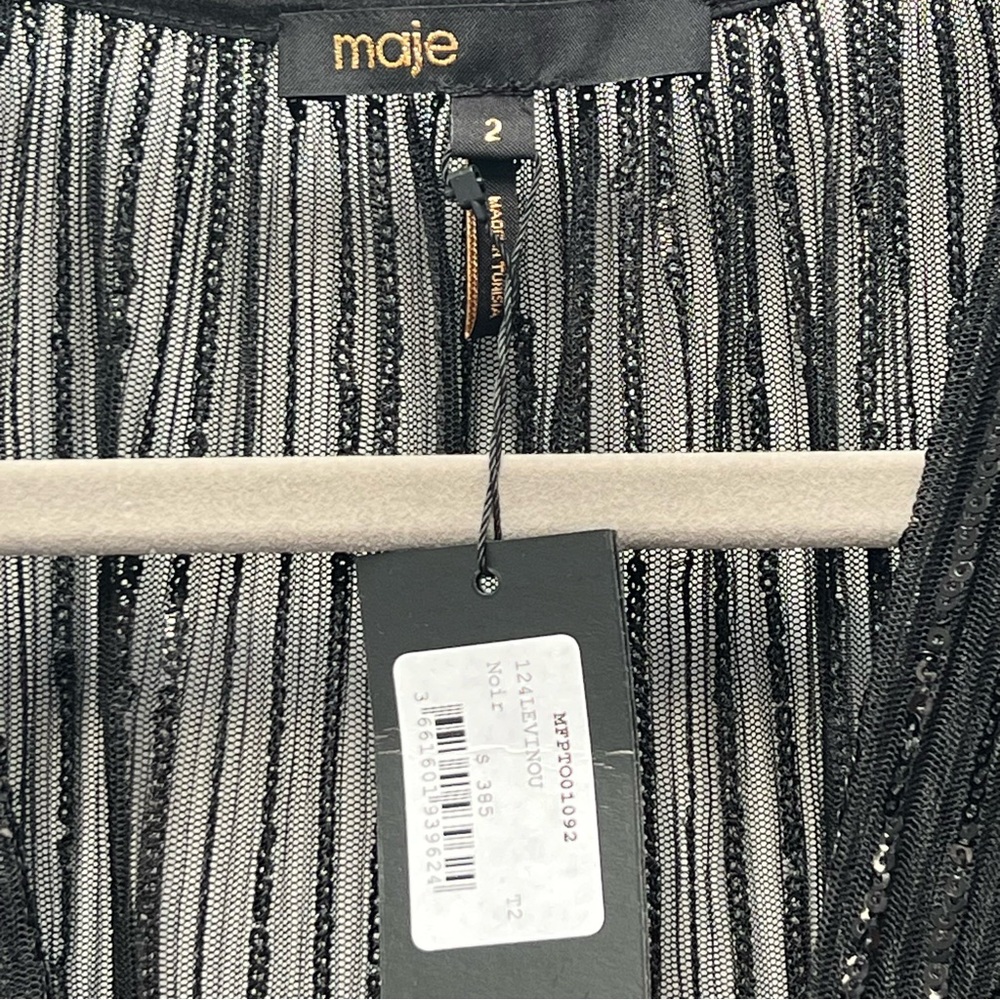 NWT Maje Levinou Sheer Top With Mini Sequins—missing camisole - Picture 13 of 13